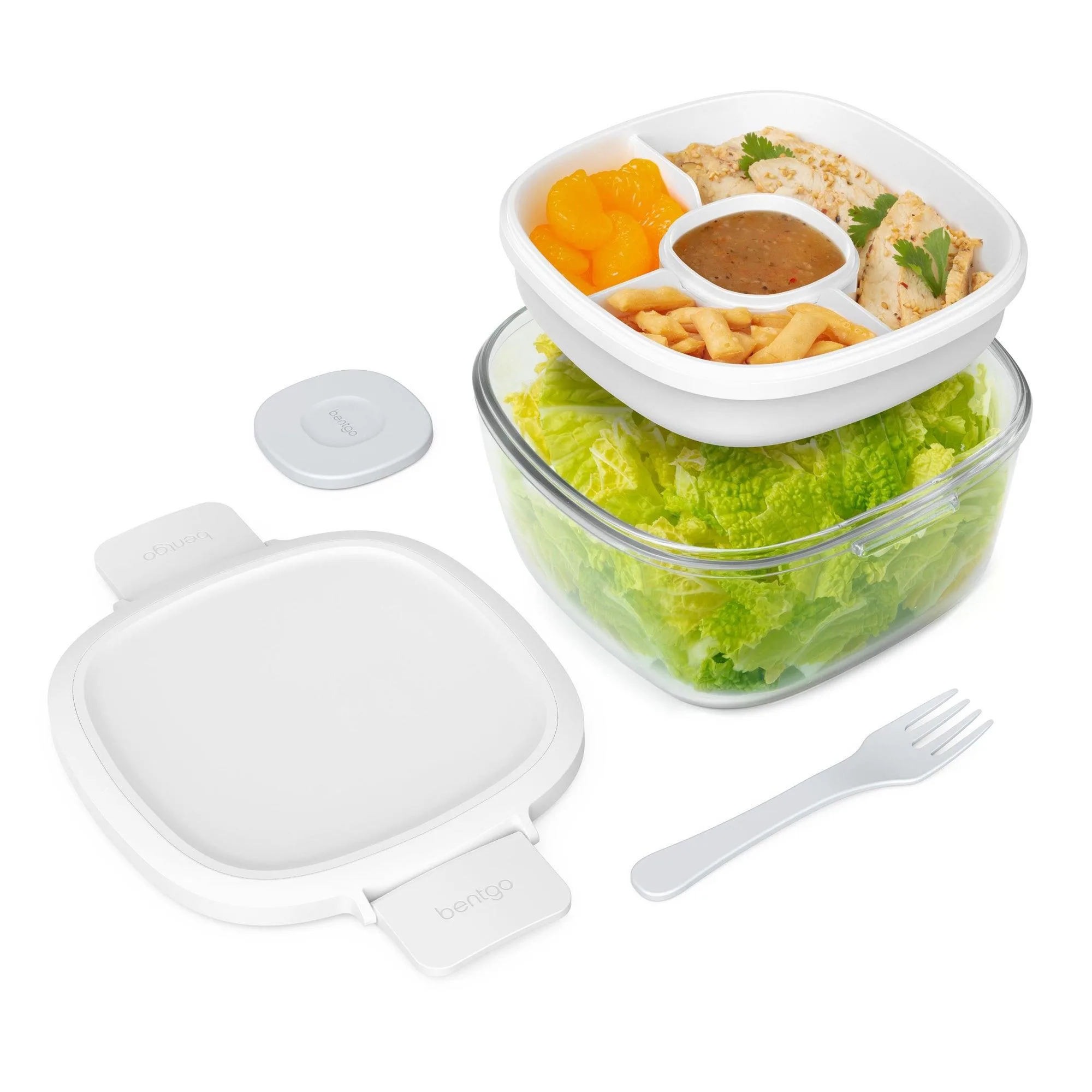 Bentgo Glass Salad Container White