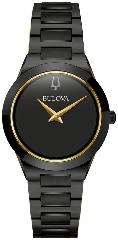 Bulova Watches Ladies' Modern Millennia Stainless Steel Bracelet Watch Black Dial