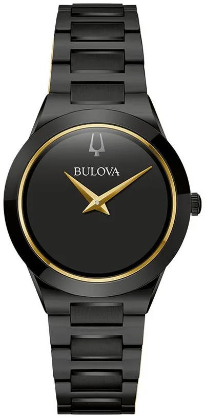 Bulova Watches Ladies' Modern Millennia Stainless Steel Bracelet Watch Black Dial