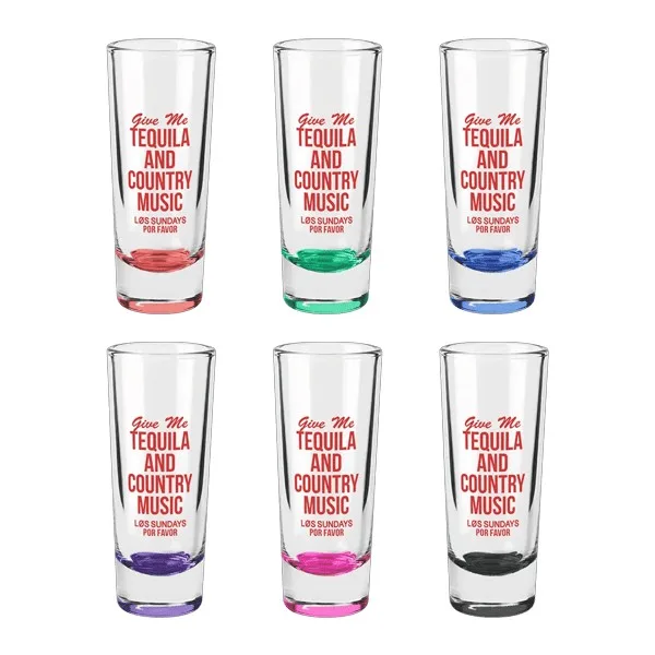 Jolt 2 oz Double Shooter Shot Glass with Color Bottom
