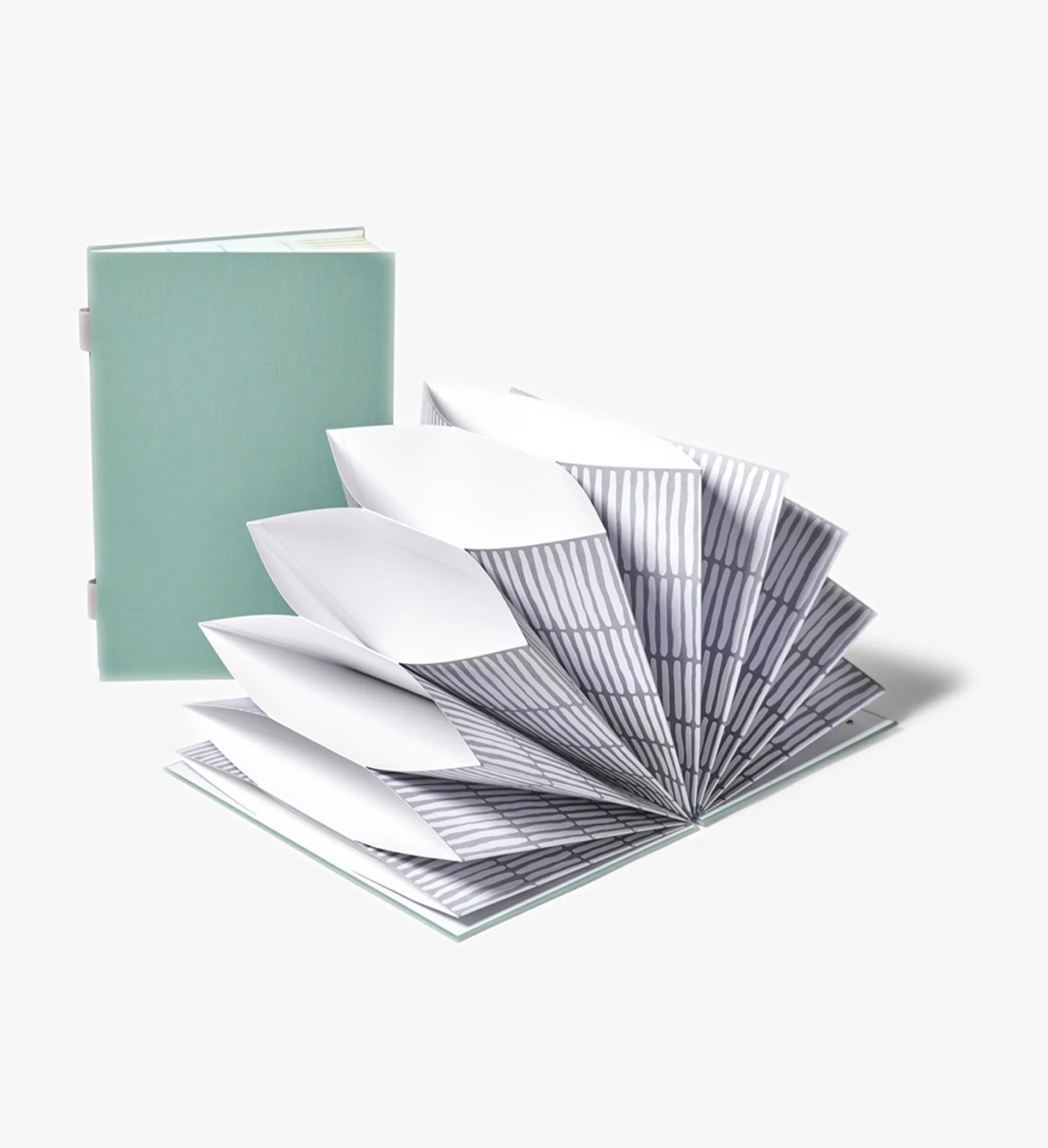 Savor Fan Folio Document Organizer - Moss Exterior, Neutral Interior