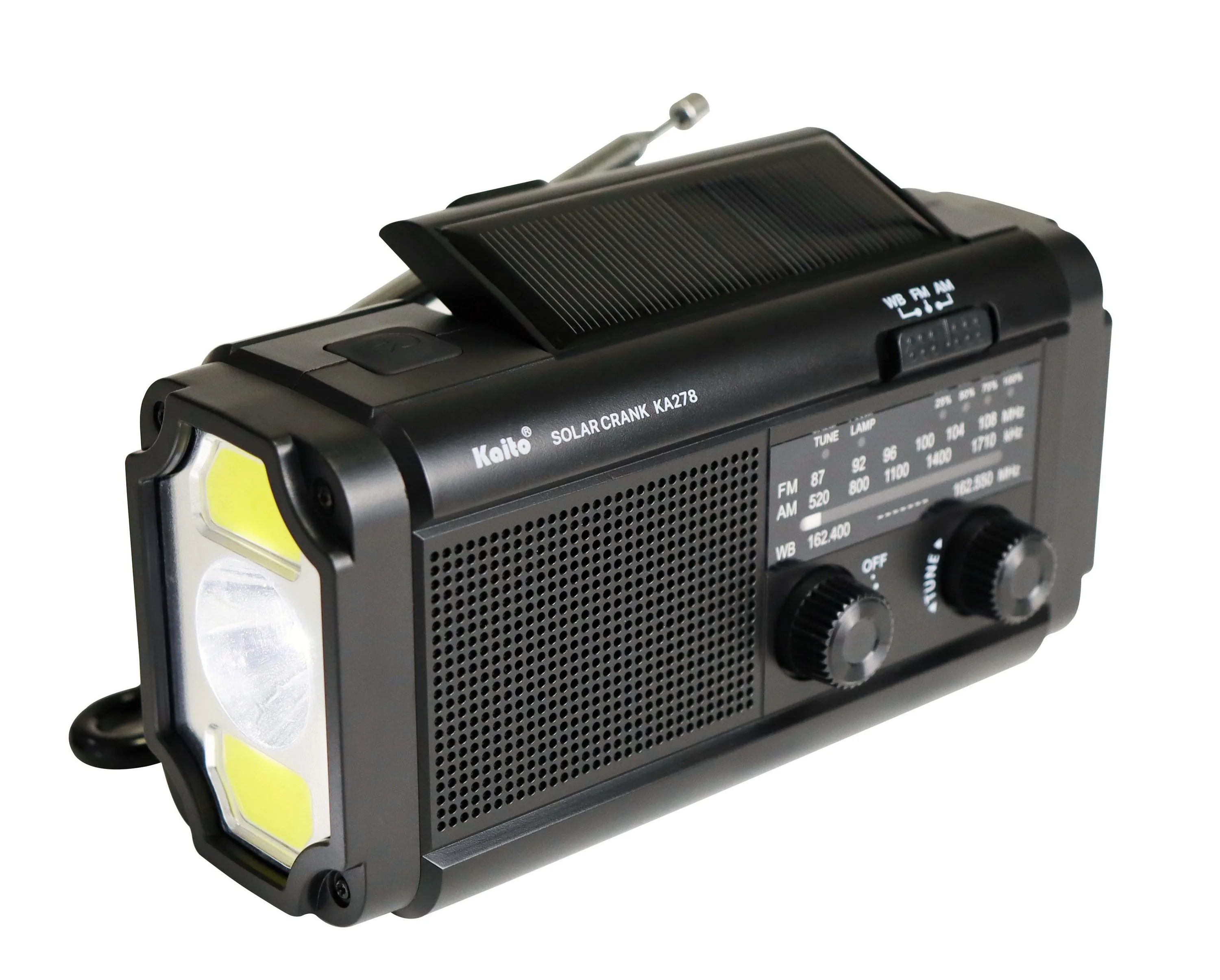 Kaito Emergency Radios & Wireless Mics Solar+Crank Am/Fm/Noaa Weather W/Multiple Lights/Sos - Black