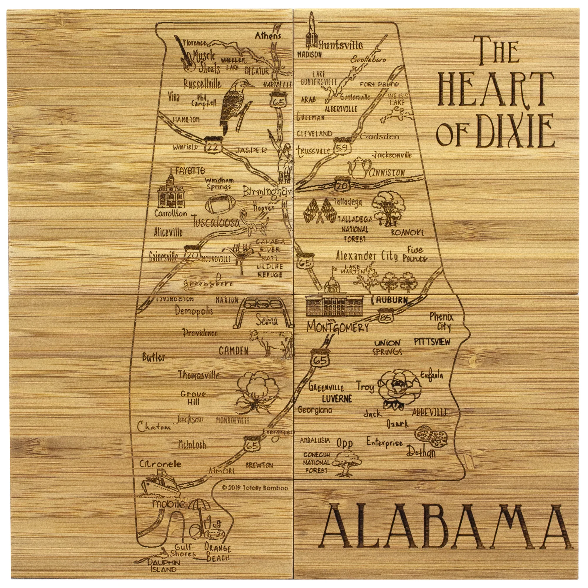 Alabama Puzzle Coaster Set view 2