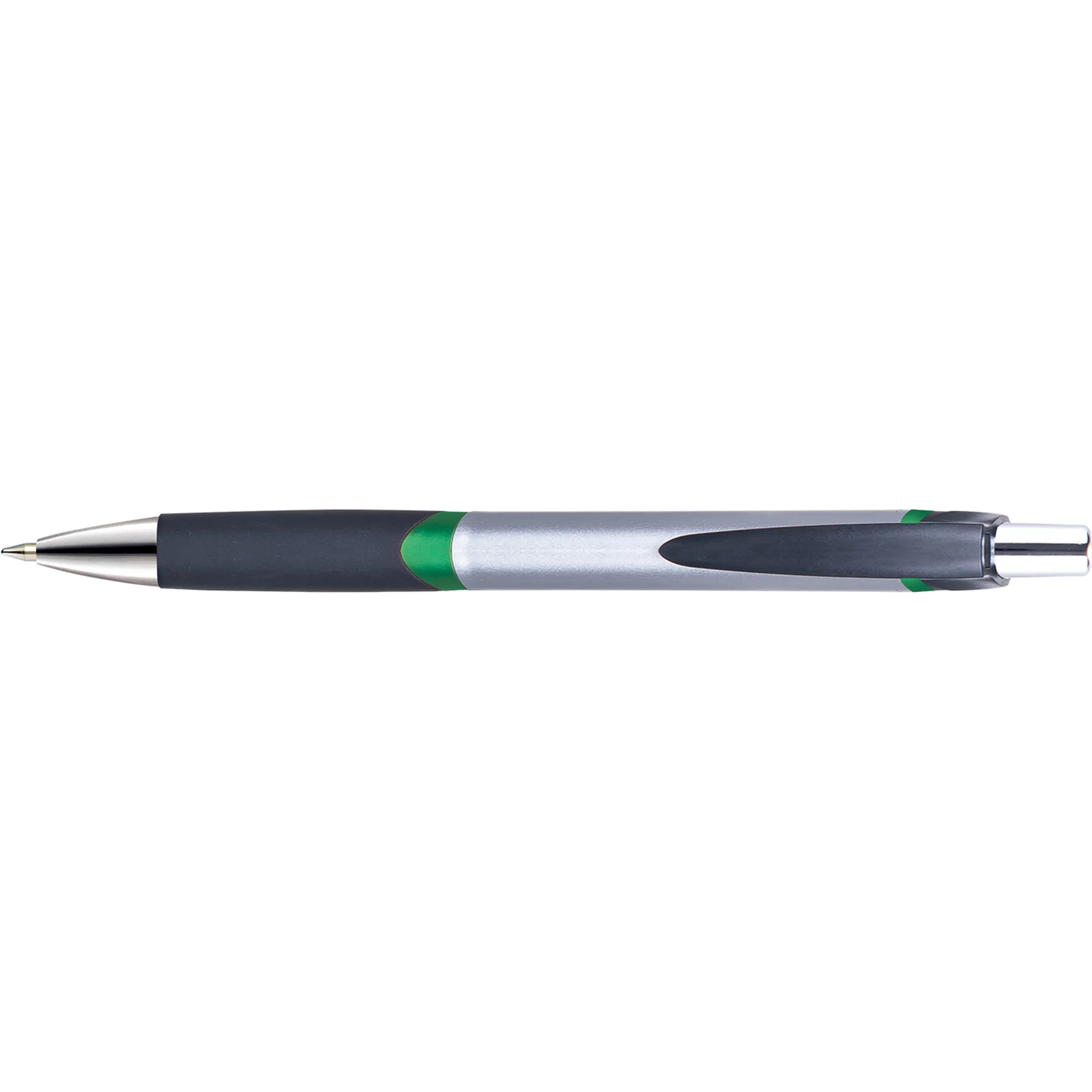 Silver/Black/Green Blank Front View