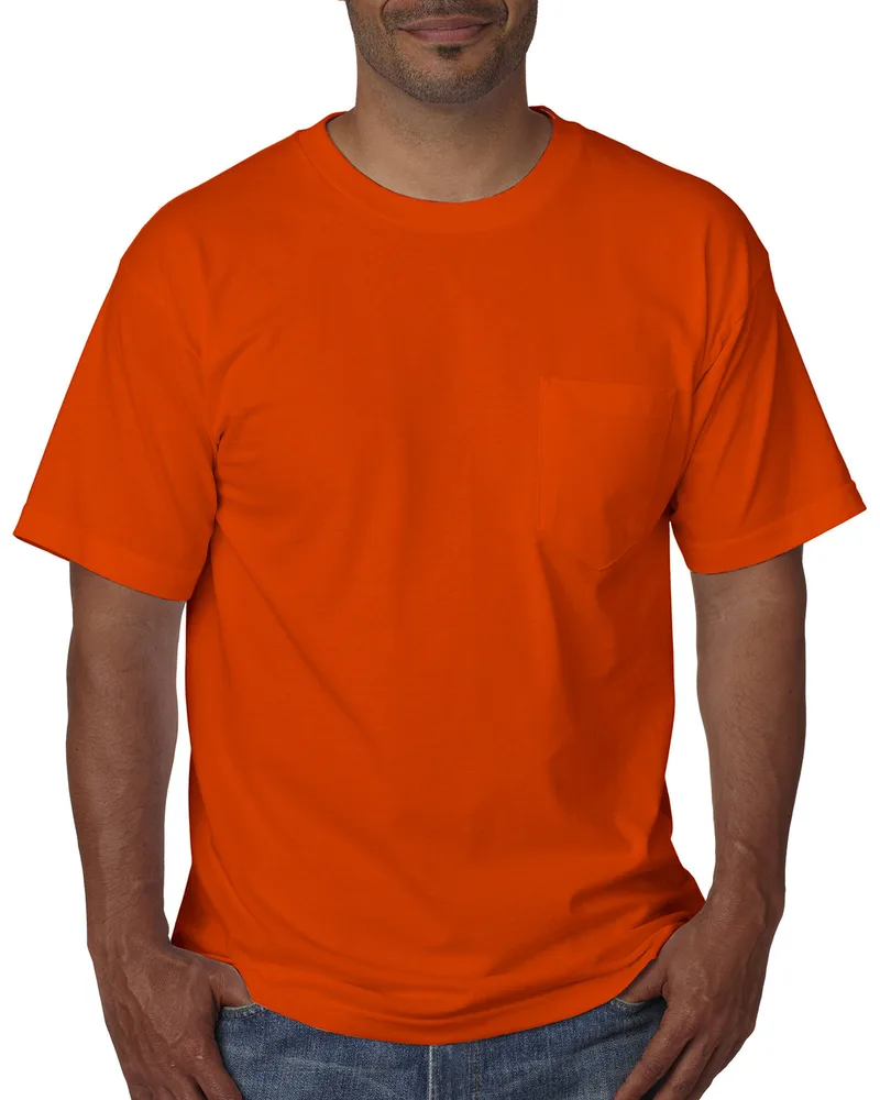 BAYSIDE Unisex USA Made Midweight Pocket T-Shirt view 2