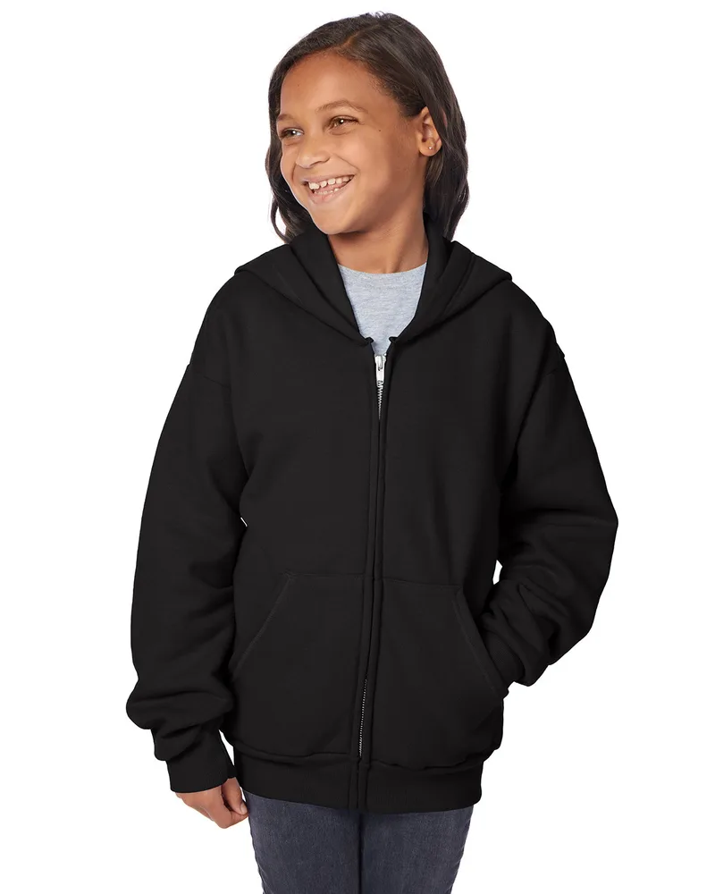 Hanes® Youth EcoSmart® Full-Zip Hooded Sweatshirt