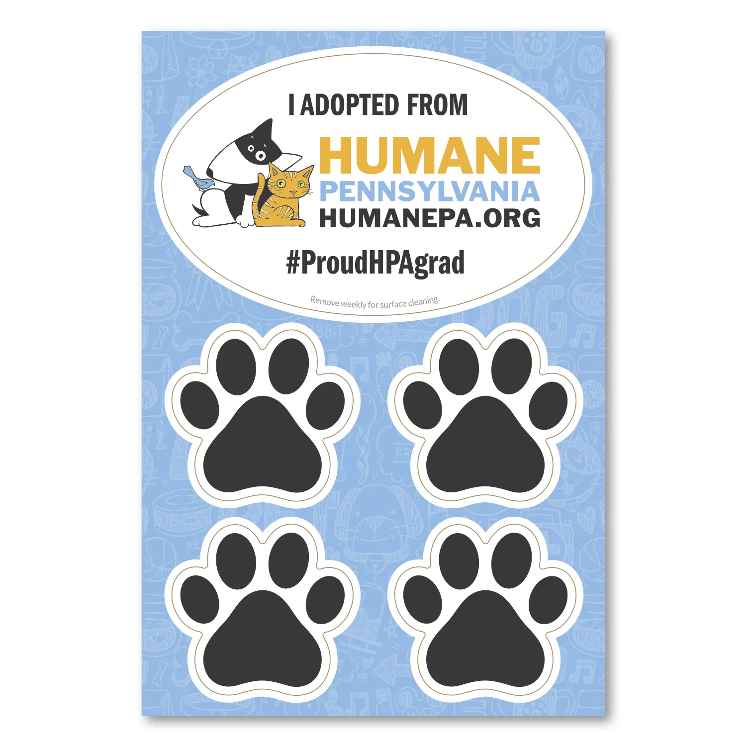 2" 1 Oval Car Magnet with 4 Paw Prints