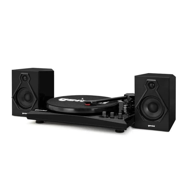 Gemini Stereo Belt Drive Turntable Sound System Set