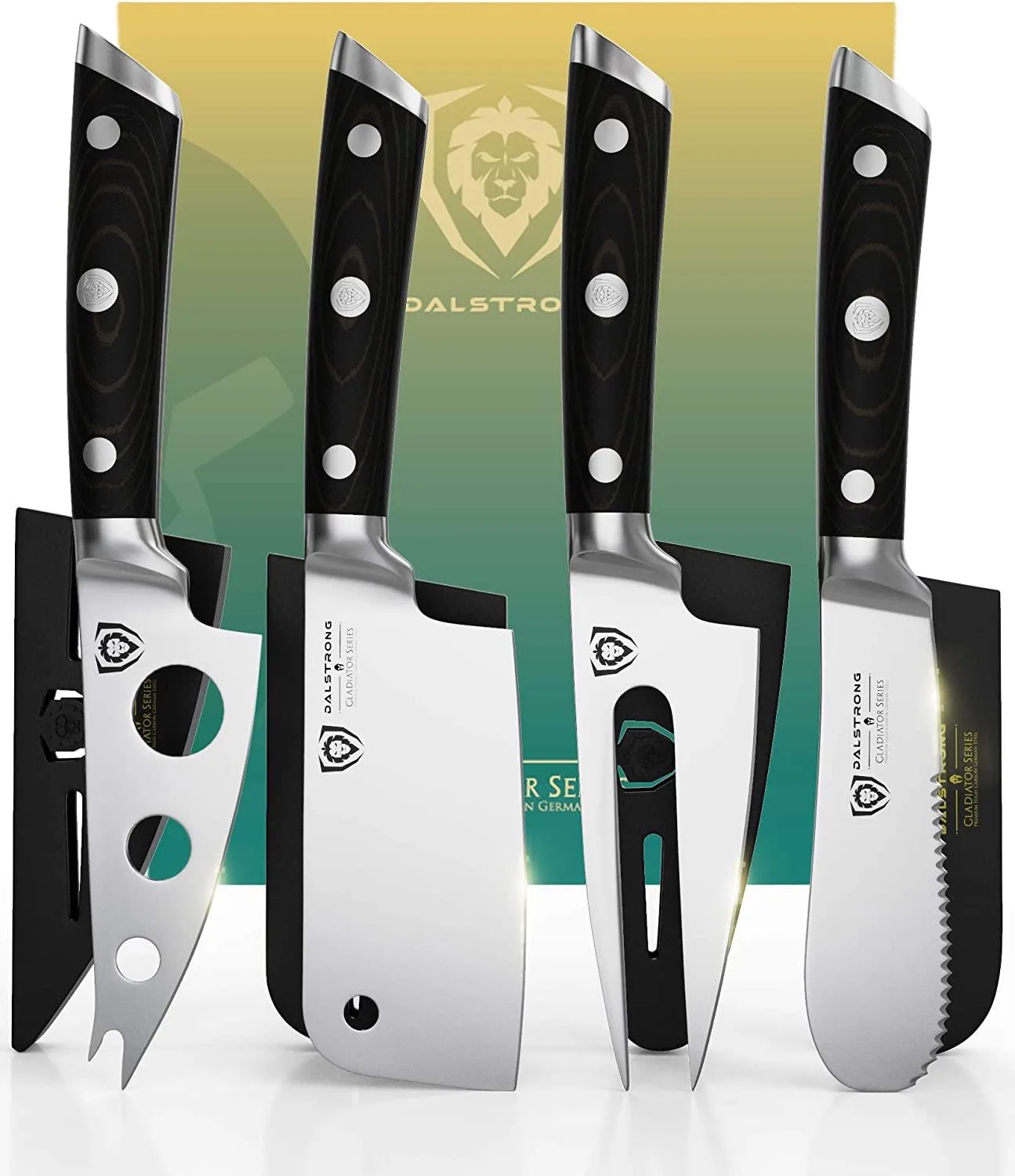 Dalstrong 4-Piece Complete Cheese Knife Set - German Steel - Gladiator Series - Nsf Certified