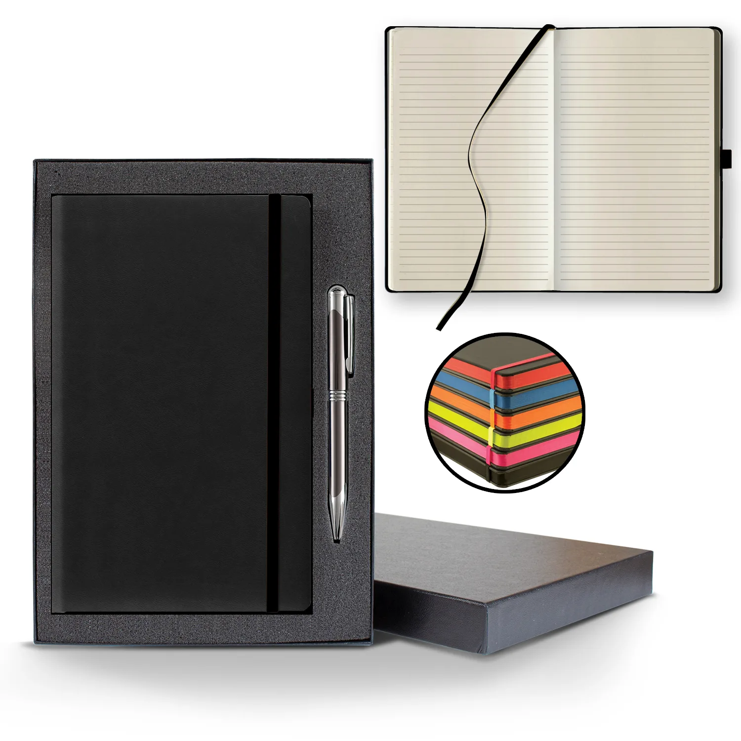 Castelli Tucson Edge Medio Lined Ivory Page Journal Gift Set view 2
