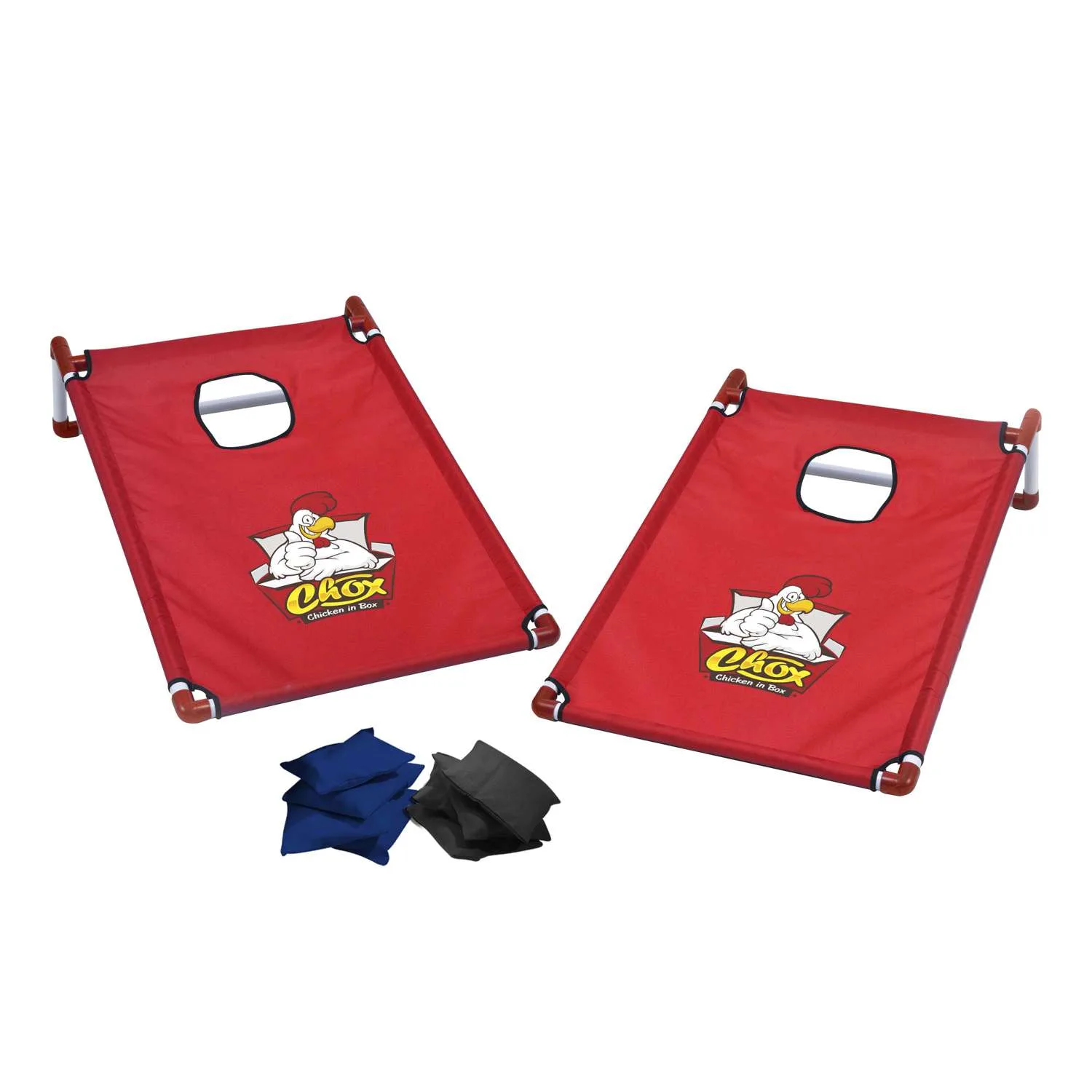 Portable Cornhole, 4 Black & Navy Bean Bags