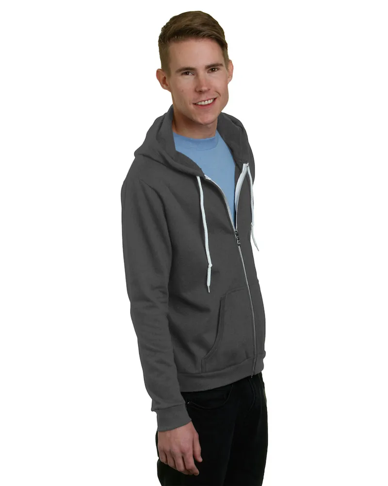 BAYSIDE Unisex USA Made Full-Zip Lightweight Hooded Sweatshirt view 3