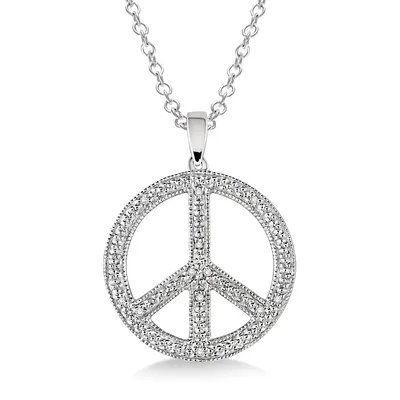 Jilco Inc Diamond Peace Sign Necklace