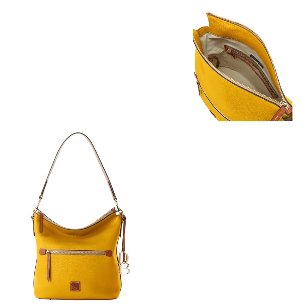 Dooney & Bourke Mustard Pebble Grain Large Sac