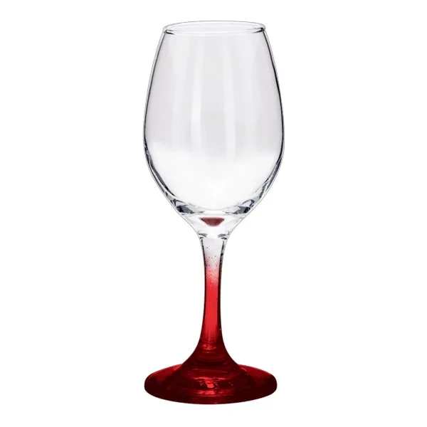 Chilled 10 oz Rioja White Wine Glasses with Color Bottom view 2