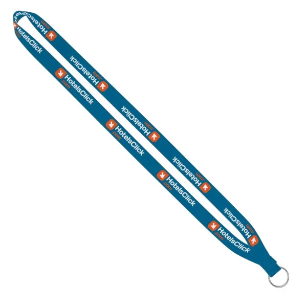 IMPORT Rush 5/8" Dye-Sublimated Lanyard with Sewn Silver Metal Split-Ring