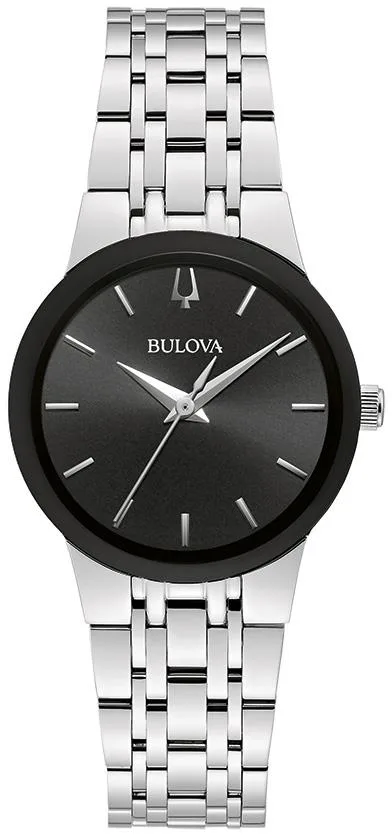 Bulova Watches Ladies' Corporate Exclusive Futuro Watch, Silvertone w/Black Dial