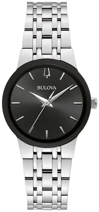 Bulova Watches Ladies' Corporate Exclusive Futuro Watch, Silvertone w/Black Dial