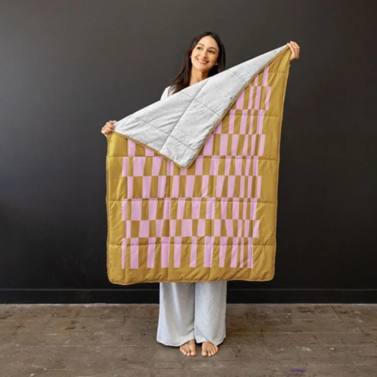 Soft Block Lap Blanket view 2