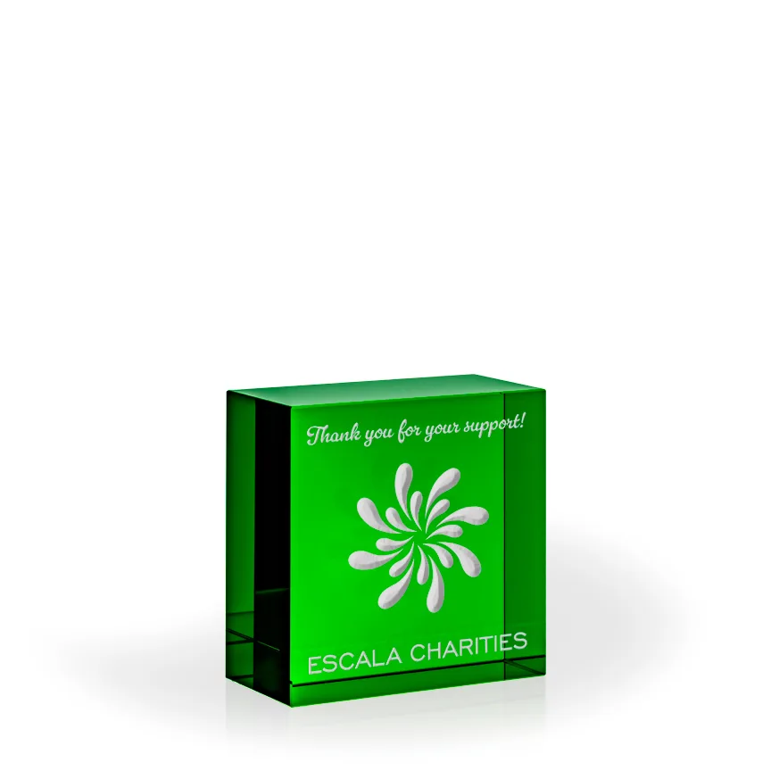 Hudson Green Crystal Paperweight