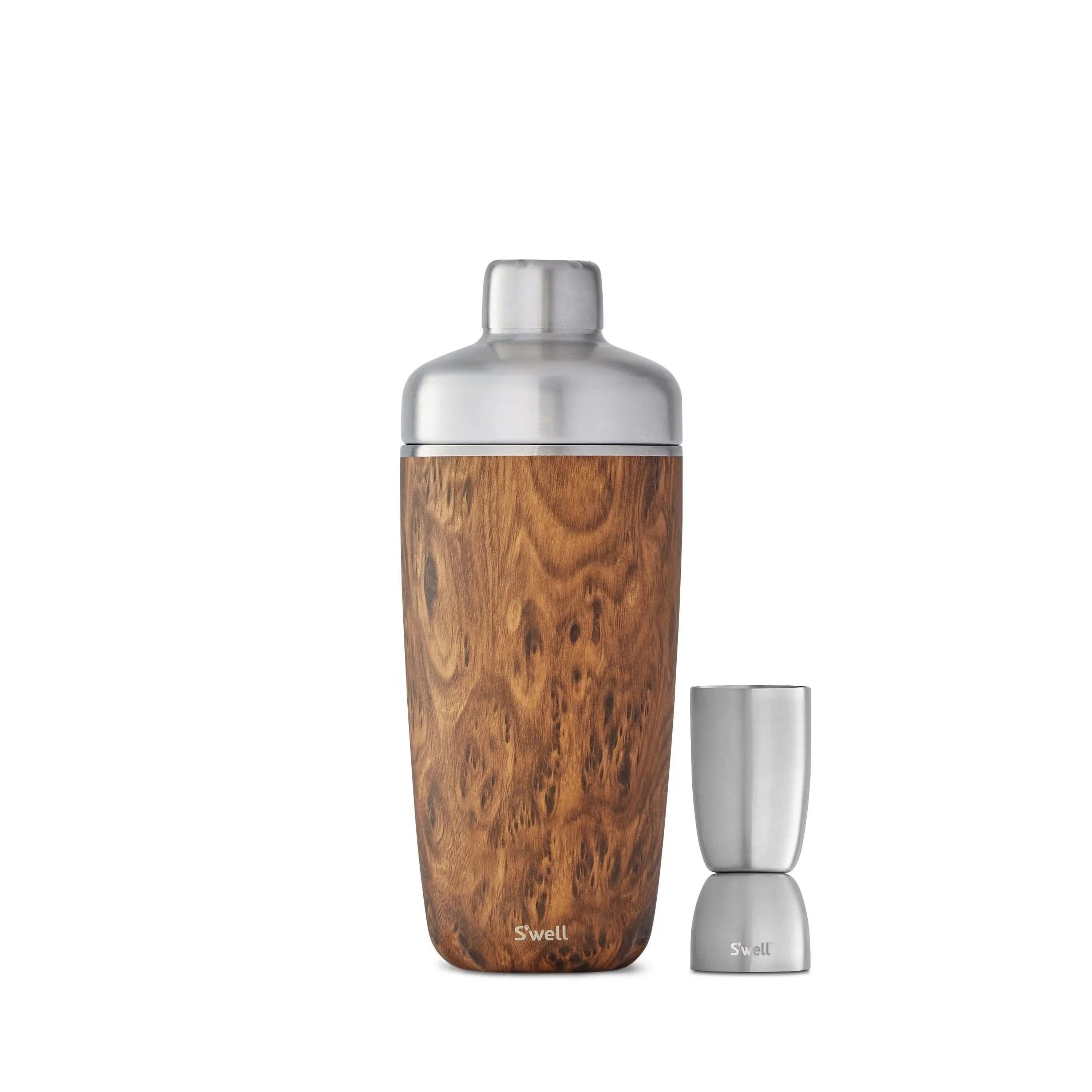 S well 18 Oz. Teakwood Stainless Steel Shaker Set
