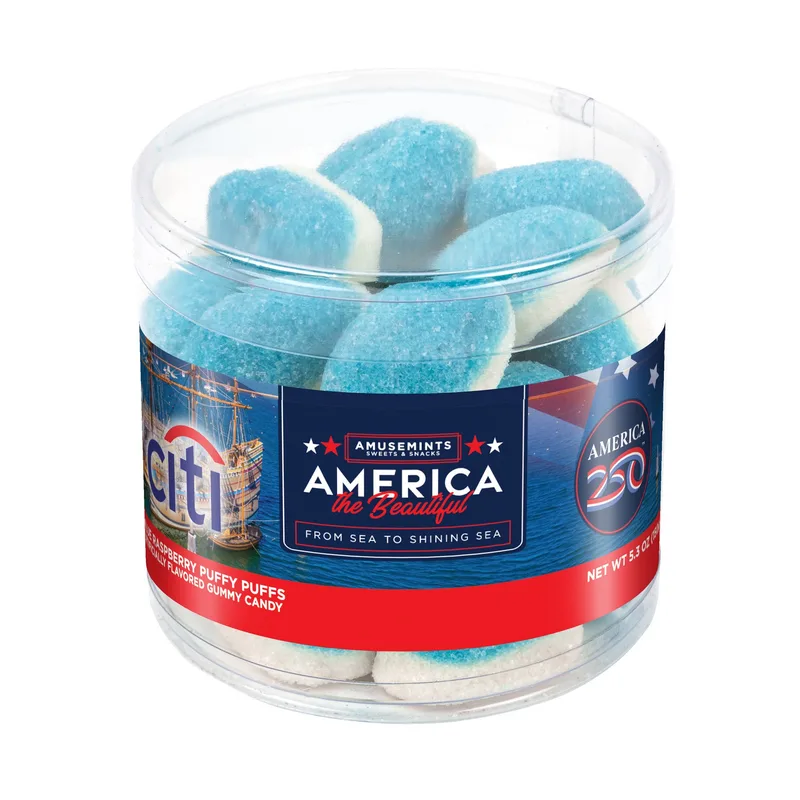 America 250- Round Acetate-Blue Raspberry Puffs