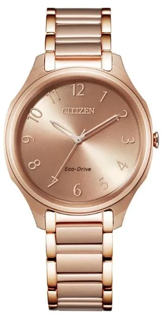 Citizen® Ladies' Eco-Drive® Rose Gold-Tone Watch w/Pink Gold Dial