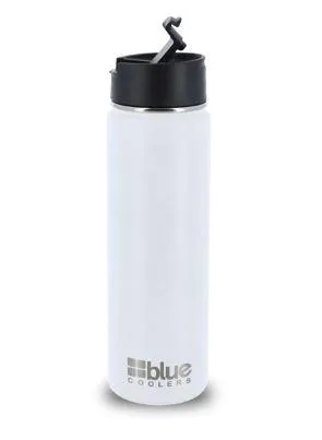 Blue Coolers White 20 Oz. Flask (Slide)