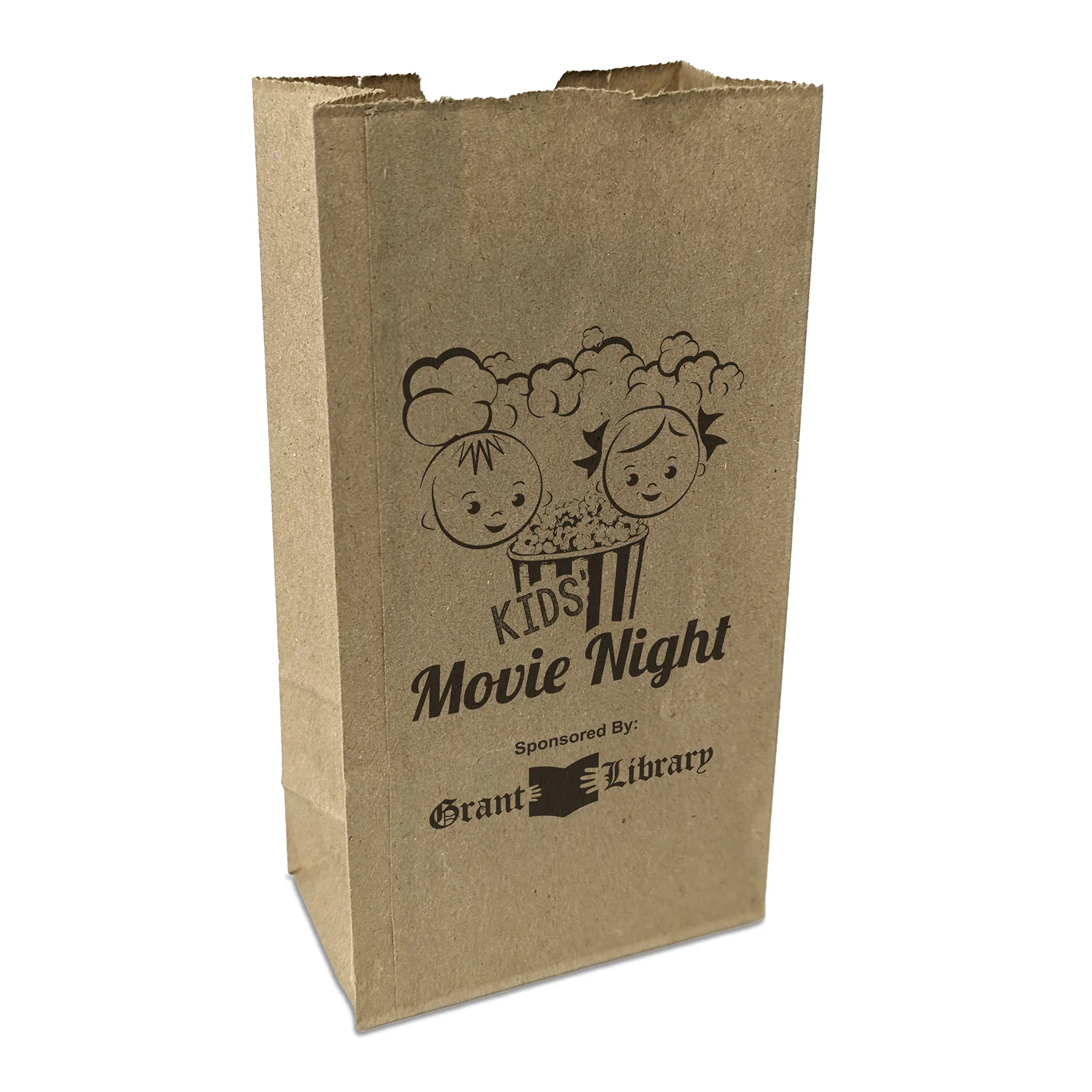2# Popcorn Bag - Flexo Ink Print (4 1/8" x 2 1/2" x 7 7/8")