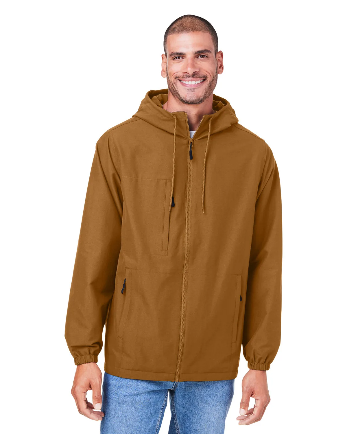 Harriton Unisex Flex Twill Hooded Jacket view 4