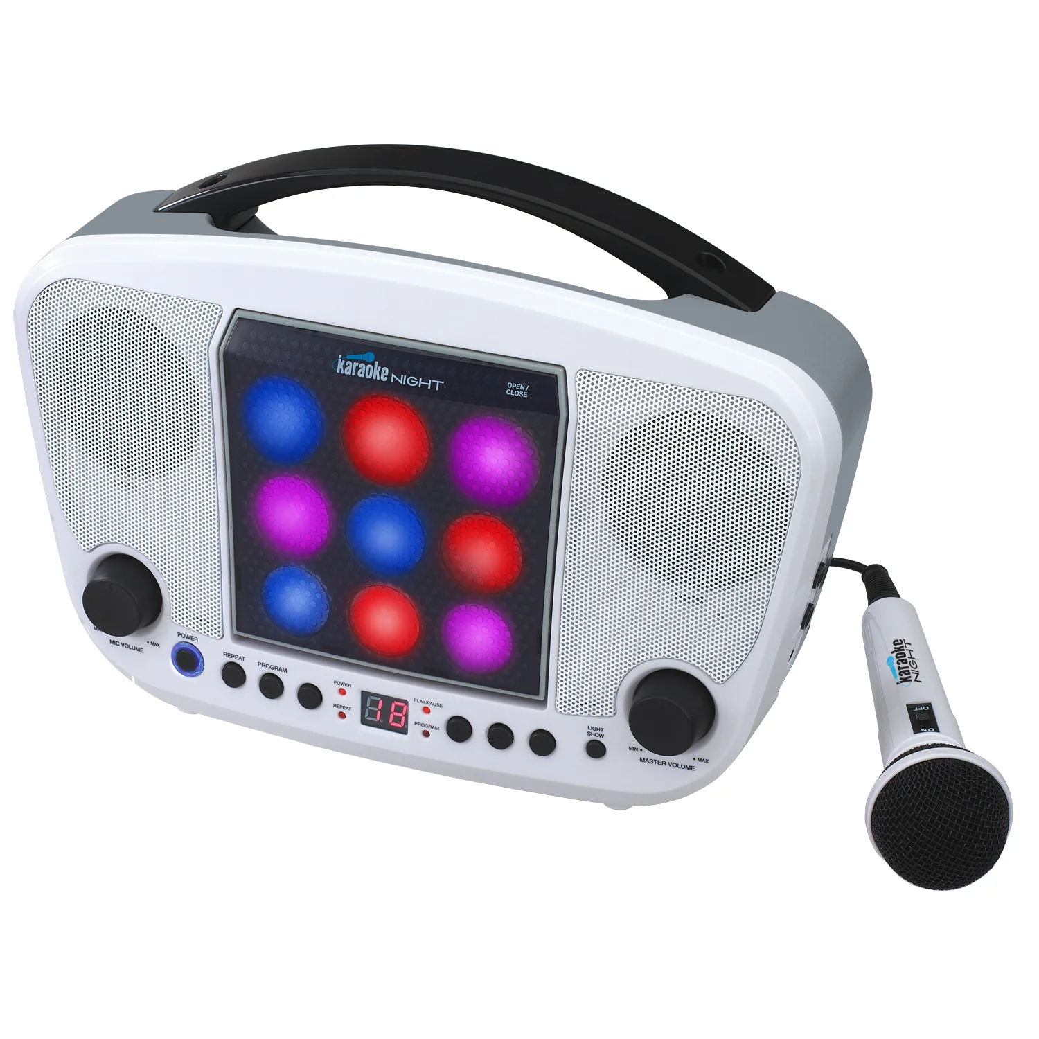 Karaoke Night Portable Cd + G Karaoke Machine w/Led Light Show