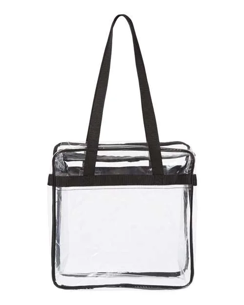 OAD Clear Tote w/Zippered Top