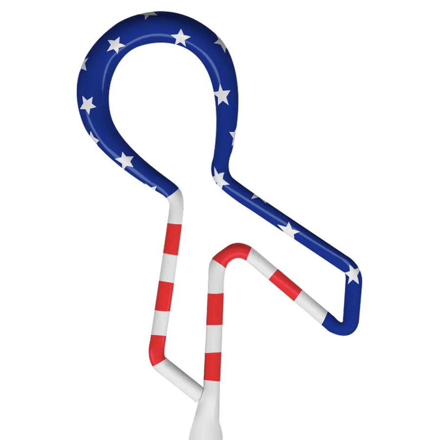 Awareness Ribbon Flag Multi-Color Inkbend Standard, Bent Pen — Transparent Hot Pink