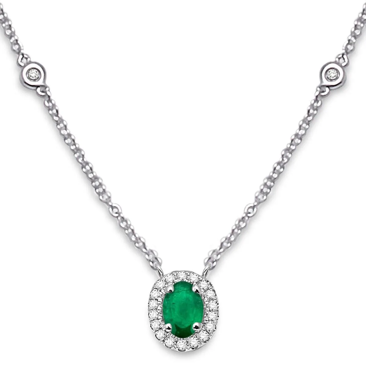 Jilco Inc Emerald And Diamond Necklace