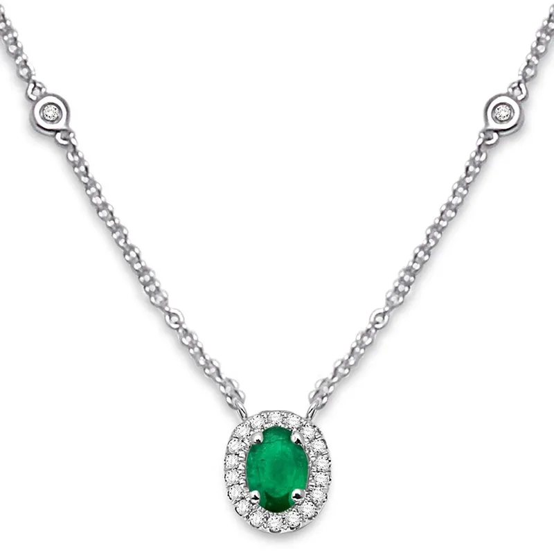 Jilco Inc Emerald And Diamond Necklace