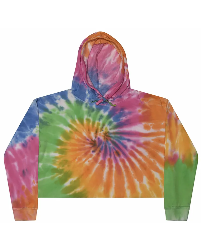Tie-Dye Ladies' Cropped Hooded Sweatshirt view 3