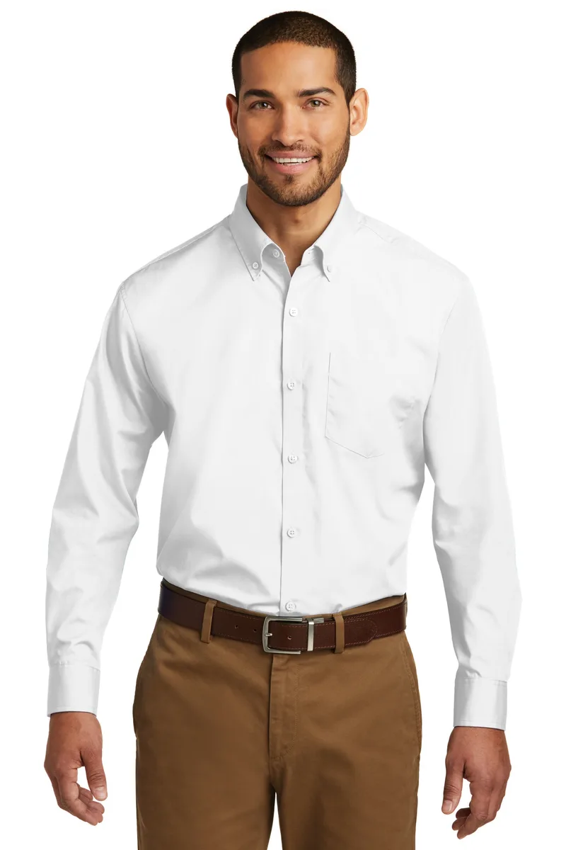 Port Authority® Tall Long Sleeve Carefree Poplin Shirt.