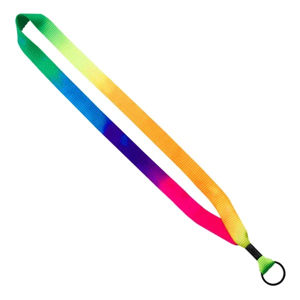 3/4" Tie Dye Lanyard with Metal Crimp & Metal Split-Ring view 3