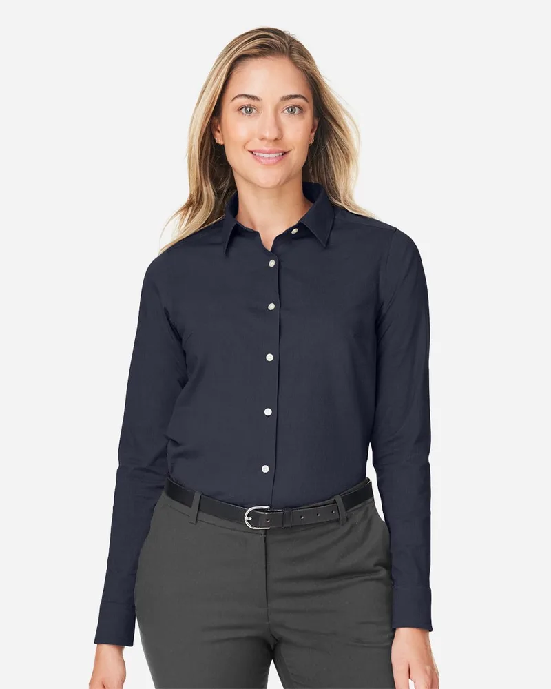 Devon and Jones® Women's CrownLux Performance® Spencer Poplin Dress Shirt view 2