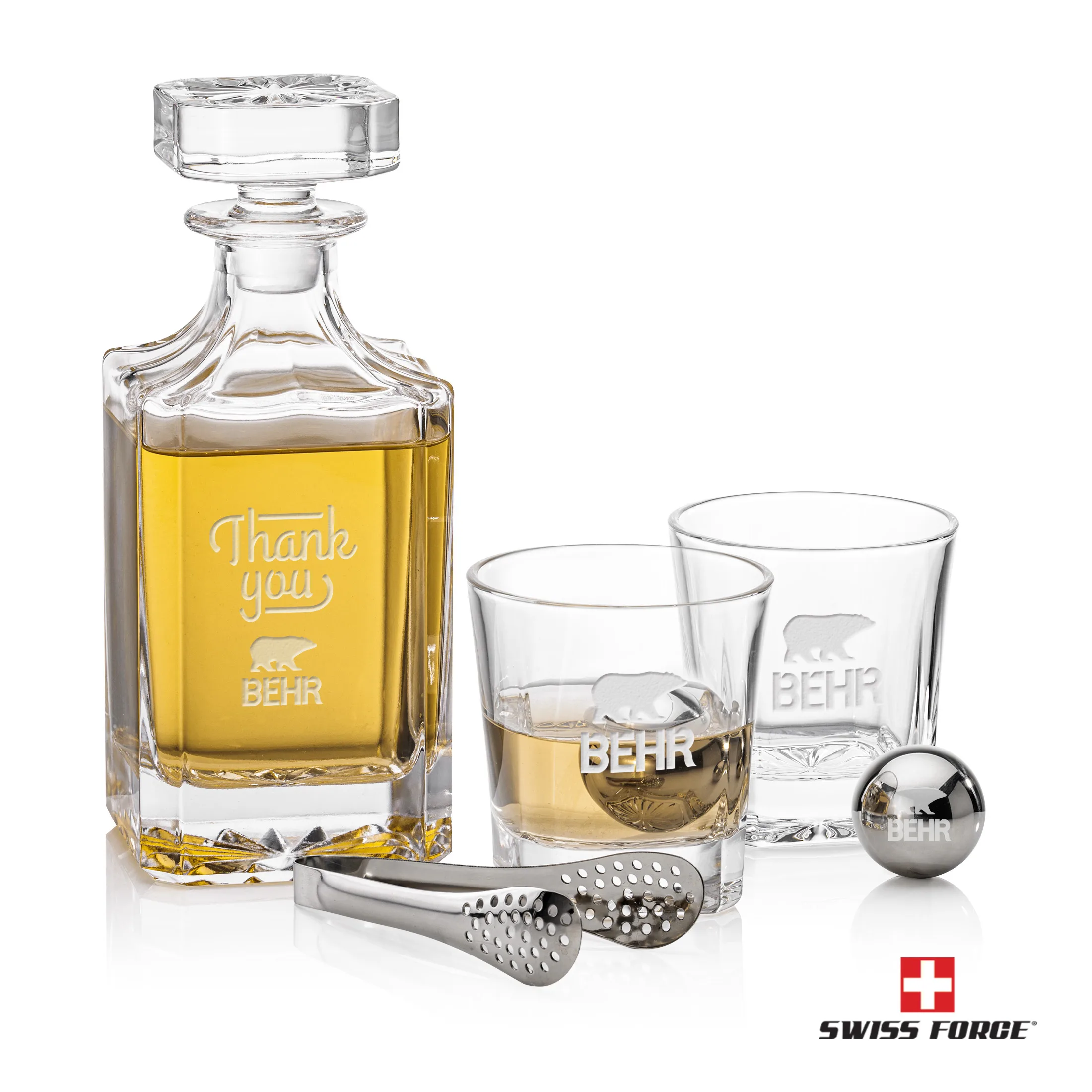 Whiskey Ball Set, Laser Engraving, Clear