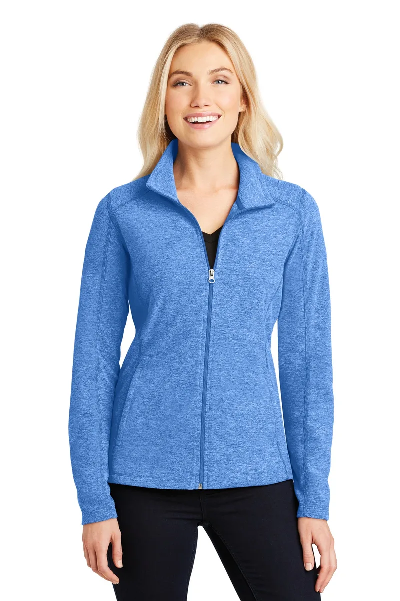 Port Authority® Women's Heather Microfleece Full-Zip Jacket. view 2