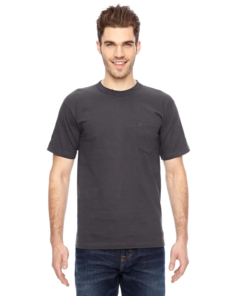 BAYSIDE Unisex USA Made Heavyweight Pocket T-Shirt view 6