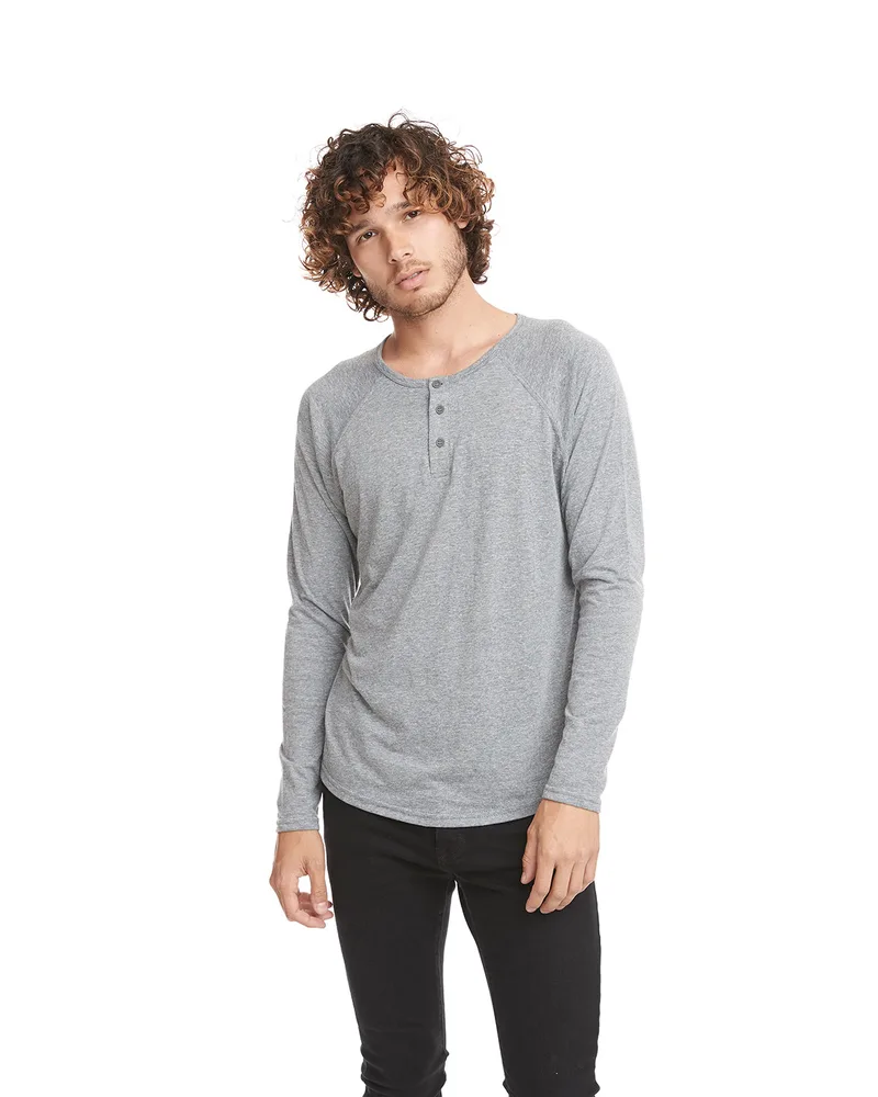 NEXT LEVEL APPAREL Men's Triblend Long-Sleeve Henley