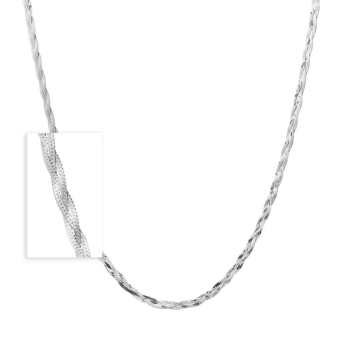 Jilco IncSterling Silver Braided Herringbone Necklace
