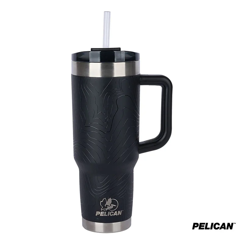 Pelican Porter 40 oz. Topographical Recycled Double Wall Stainless Steel Travel Tumbler view 2