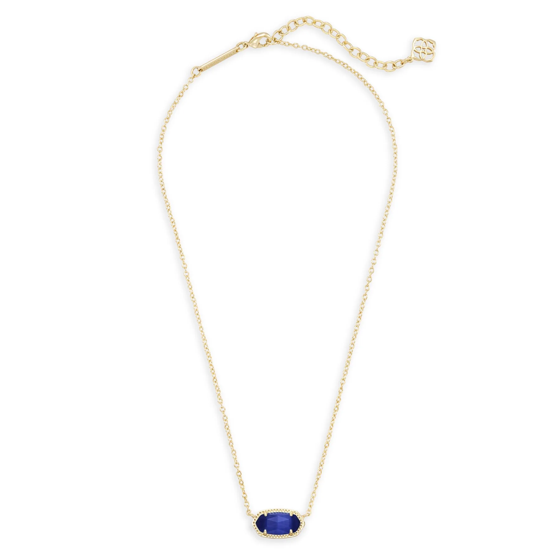 Kendra Scott Elisa Gold Pendant Necklace in Cobalt Cats Eye