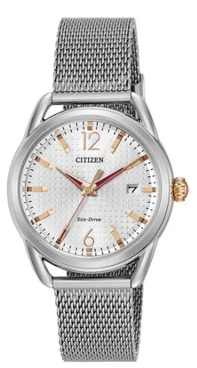 Citizen® Ladies LTR Eco-Drive® Stainless Steel Case & Mesh Bracelet Watch