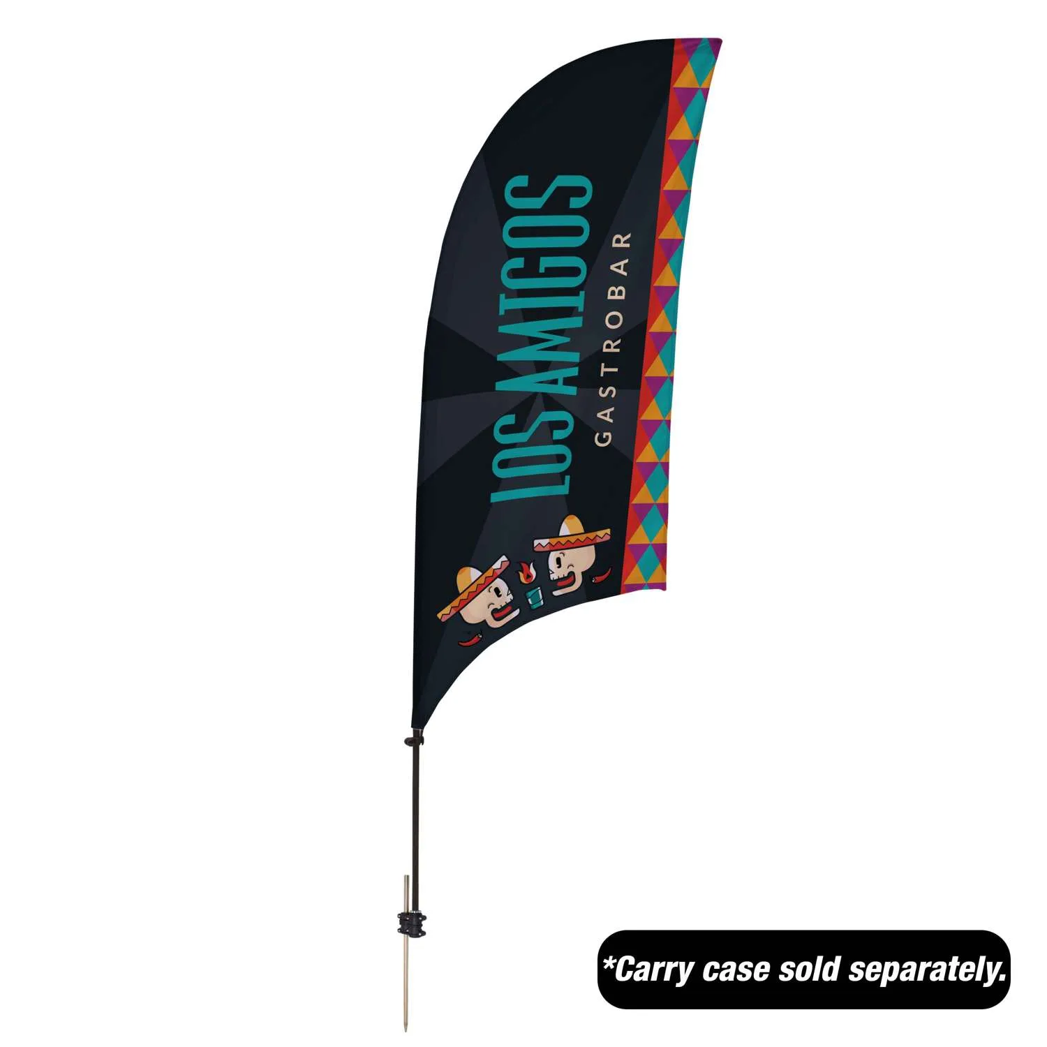 7.5' Value Razor Sail Sign Flag - 1-Sided with Ground Spike