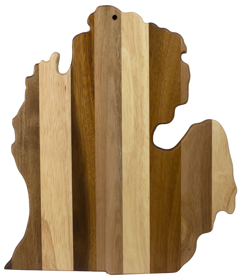 Rock & Branch® Shiplap Series Michigan State Shaped Wood Serving & Cutting Board