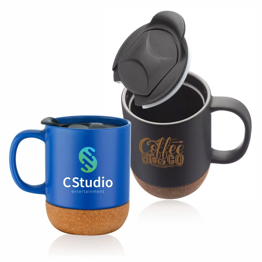 12 oz. Cork Bottom Ceramic Mug